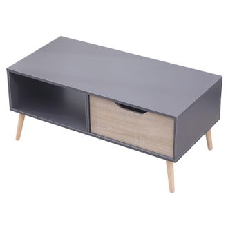 Happy Garden Mesa Baja Gris De Estilo Escandinavo Con Caj&oacute;n Freja