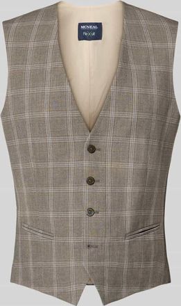 Mc Neal Slim Fit Weste mit Paspeltaschen in Mittelbraun, Gr&ouml;&szlig;e 48