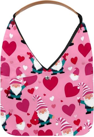 Generic Hearts Gnomes Reusable Lightweight Grocery Bags - Foldable Into Compact Pouch, Washable & Sturdy, Multipurpose for Shopping and Travel