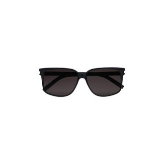Saint Laurent Accessoires, Heren, Zwart, ONE Size, Zonnebril met vlindermontuur en logo-accenten