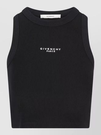 Givenchy ribbed crewneck cropped tank stretch jersey