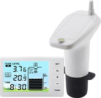 OEM Medidor Ultras&oacute;nico Inal&aacute;mbrico De Nivel De Agua Para Dep&oacute;sitos: Pantalla Digital Con Medici&oacute;n De Temperatura Y Reloj Incorporado