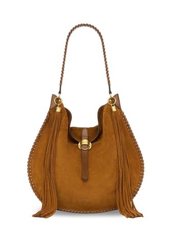 Isabel Marant Oskan Hobo Folk Suede Shoulder Bag