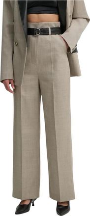 Nanushka Wide Broeken - Dames - Wijde Broeken - Beige - M - Wol - Broeken