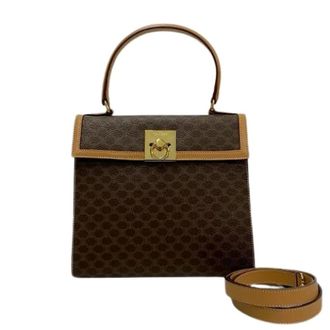 Celine Pre-owned Handbags, female, Brown, Size: ONE SIZE Pre-owned Macadam Brason Leather PVC 2way Bag