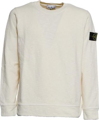 Stone Island Crewneck Sweatshirt - Heren - Sweatshirts - Wit - 2XL - Katoen - Hoodies & sweatvesten