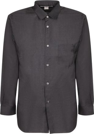 Comme Des Gar&ccedil;ons Wollen overhemd met gebogen zoom - Heren - Casual Overhemden - Grijs - L - Wol - Overhemden