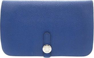 Hermès Pre-owned Wallets, female, Blue, Size: ONE SIZE Pre-owned Canvas wallets