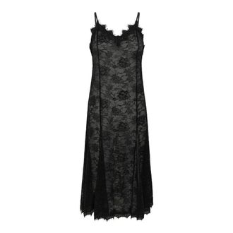 Cream Sanne Slipover Kantjurk - Dames - Jurken - Zwart - Maat: L Polyamide
