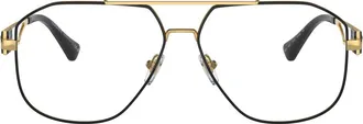 Versace 59mm Pilot Optical Glasses in Black Gold at Nordstrom