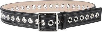 Alexander McQueen Eyelet Riem - Small - Dames - Riemen - Zwart - 80 CM - Leer - Accessoires