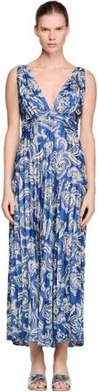 Sandro Floral print maxi dress in Blue /Ecru at Nordstrom, Size 34 Eu