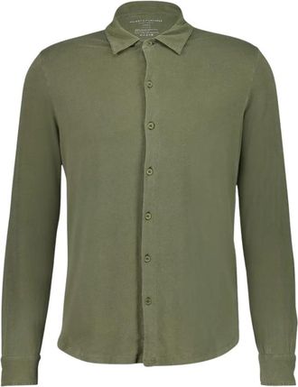 Majestic Filatures Army Green Longsleeve Shirt - Heren - Casual Overhemden - Groen - S - Katoen - Overhemden