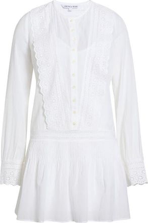 Veronica Beard Marguerite Embroidered Eyelet Long Sleeve Dress in White at Nordstrom, Size 10