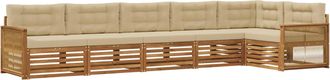 vidaXL Conjunto De Sof&aacute;s De Exterior 6 Uds. Natural Y Beige Vidaxl