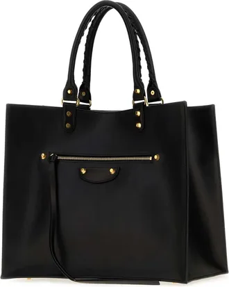 Balenciaga Womens Black Leather Large Le City Sleek Handbag Black-Ruby Borse A Mano Black/ruby Bag