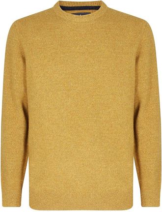 Barbour Koperen Essential Tisbury met lange mouwen - Heren - Ronde hals truien - Geel - XL - Wol - Truien & Vesten