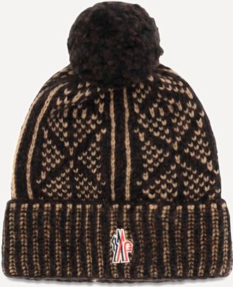 Moncler Alpaca, wool and nylon blend Beanie with Pom-Pom Male UNI