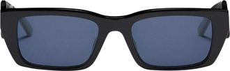 Palm Angels Rechthoekige zonnebril heren (Zwart Blauw)