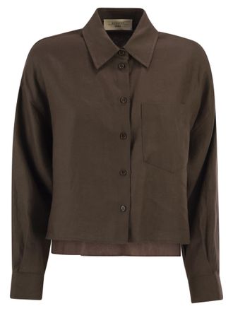 Max Mara Weekend Maxmara Wkdcapo Kurz geschnittenes Leinenhemd mit kastenf&ouml;rmiger Silhouette