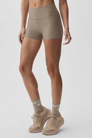 Alo | 3 High-Waist Airlift Short in Gravel Beige, Size: XL