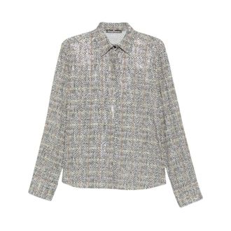 Ermanno Scervino Camicia con Cristalli Effetto Herringbone - - Blouses & Shirts - Donna - Multicolore - M