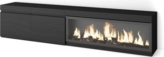 Skraut Home Skraut Home - Mueble Tv, Televisi&oacute;n, Muebles De Sal&oacute;n, Almacenaje, 210, Para Tv Hasta 80, Chimenea El&eacute;ctrica Xxl, Estilo Moderno, Negro