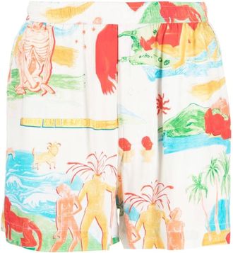 Endless Joy Short Shorts, male, Multicolor, XL, Far Away Places Printed Shorts