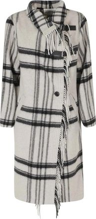 Isabel Marant Gihan Lange Jas - Dames - Jas met riem - Beige - 2XS - Katoen - Jassen