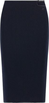 Courr&egrave;ges Womens Loop Rib Knit Skirt
