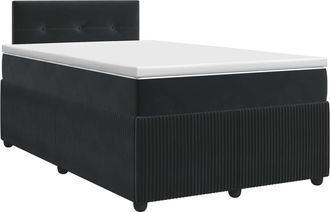 vidaXL Cama Box Spring Con Colch&oacute;n Negro 120 X 190 Cm Terciopelo Vidaxl