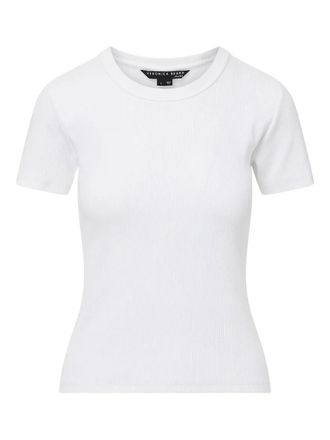 Veronica Beard T-shirt girocollo Pruitt a coste - Bianco
