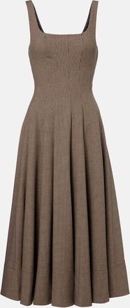 Staud Abito midi Wells pied-de-poule