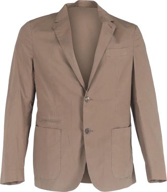 Ermenegildo Zegna single-breasted blazer met zakken in bruin katoen