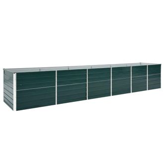 vidaXL Arriate De Jard&iacute;n De Acero Galvanizado Verde 480x80x77 Cm Vidaxl