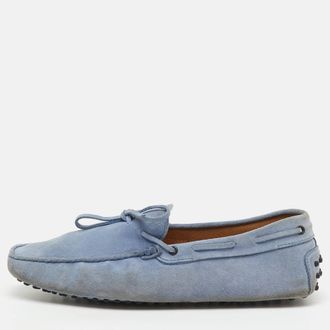 Tod's Tods Blue Suede Slip On Loafers