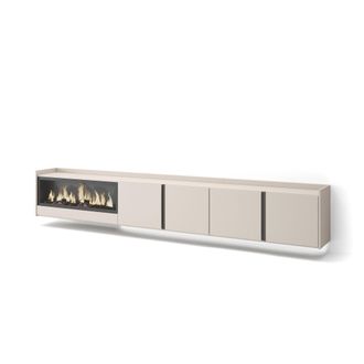 Skraut Home Skraut Home - Mueble Tv, Televisi&oacute;n, Muebles De Sal&oacute;n, Almacenaje, 315x35x50cm, Para Tv Hasta 80, Chimenea El&eacute;ctrica Xxl, Colgado, Suspendido, Led, Es