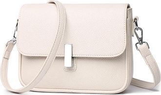 Generic Cowhide Leather Shoulder Bag For Women, Single Strap Handbag, Ladies Crossbody Purse With Multiple Pockets, Durable(WHITE)