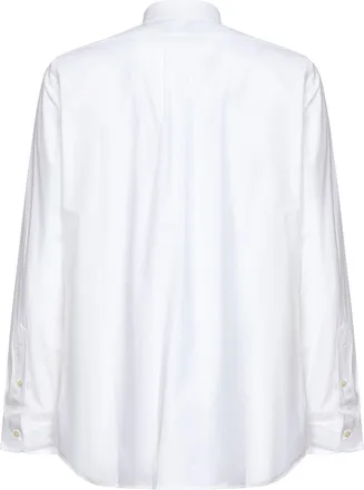 Polo Ralph Lauren Mens White Stretch Poplin Custom-Fit Shirt Cotton