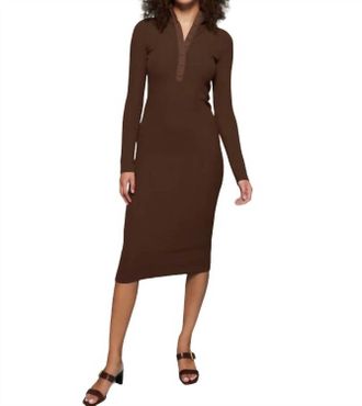Nation Ltd Phoebe Turtleneck Dress In Dark Chocolate