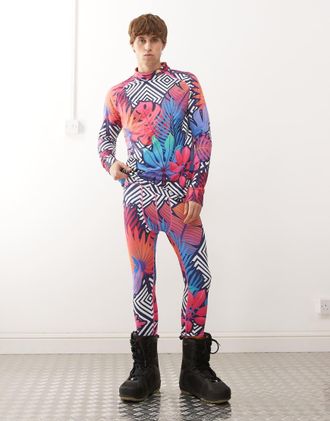 OOSC Big Poppa - Pantaloni base layer da uomo multicolore