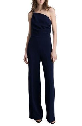 Mango Asymmetric Wide Leg Jumpsuit in Night Blue at Nordstrom Rack, Size Medium