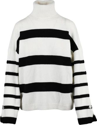 Liu Jo Turtleneck Sweater With Wide Sleeves And Bold Stripes