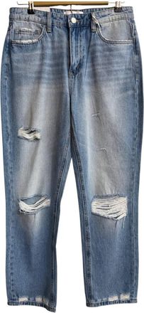 Flying Monkey Womens High Rise Straight Jean In Med Wash