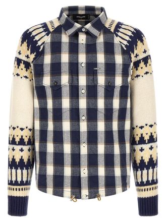 Dsquared2 Blue Check Relaxed Shirt