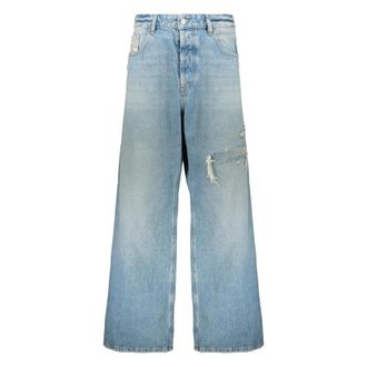 Diesel Wide Jeans, male, Blue, W36, D-Rise Wide Leg Jeans