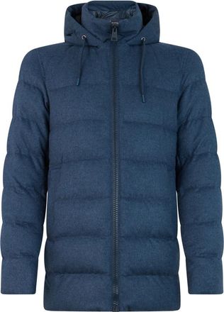 Herno Gewatteerde jas met capuchon - Heren - Winterjassen - Blauw - S - Wol - Jassen