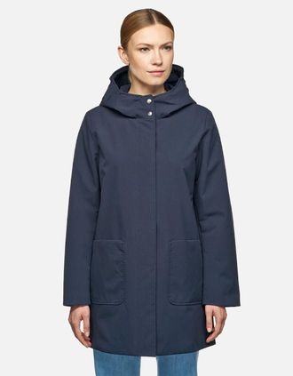 Geox Womens Geox W FLORETIA Womens Blue Parka Coat - Size: 14