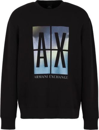 A|X Armani Exchange Abstract Print Jersey Sweatshirt - Heren - Sweatshirts - Zwart - S - Polyester - Hoodies & sweatvesten