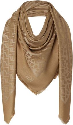 Fendi Scarves, female, Brown, Size: ONE SIZE FF Shawl